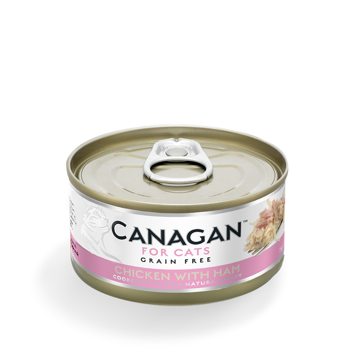 Canagan Lata Pollo con jamón para gatos 12x75g